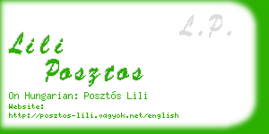 lili posztos business card